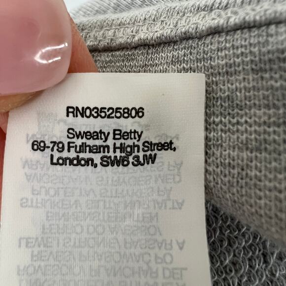 Sweaty Betty Gray Sweater Round Neck Long Sleeve Side Slit Size X-Large XL - Picture 7 of 9